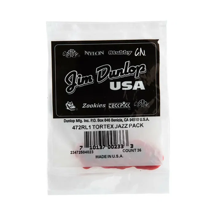 DUNLOP Pack de 36 médiators Tortex Jazz I Rouge - Light