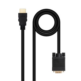 Nanocable Cable Convertisseur HDMI vers VGA 1.8 m Noir - Résolution 1920x1200 Plug and Play
