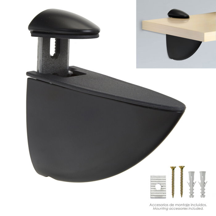 Wolpack Linea Profesional Support d'étagère A-178 Noir 70x105mm Wolpack Linea Profesional Support d'étagère A-178 Noir 70x105mm