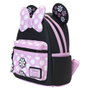 LOUNGEFLY Sac à dos Minnie Mouse Disney Rock the Dots floral - 22.9x11.4x26.7 cm, polyuréthane, réglable, poches multiples