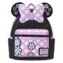 LOUNGEFLY Sac à dos Minnie Mouse Disney Rock the Dots floral - 22.9x11.4x26.7 cm, polyuréthane, réglable, poches multiples