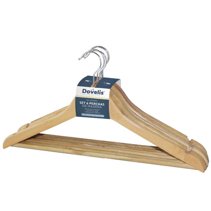 Dovelis Set de 6 perchas madera Dovelis Set de 6 perchas madera