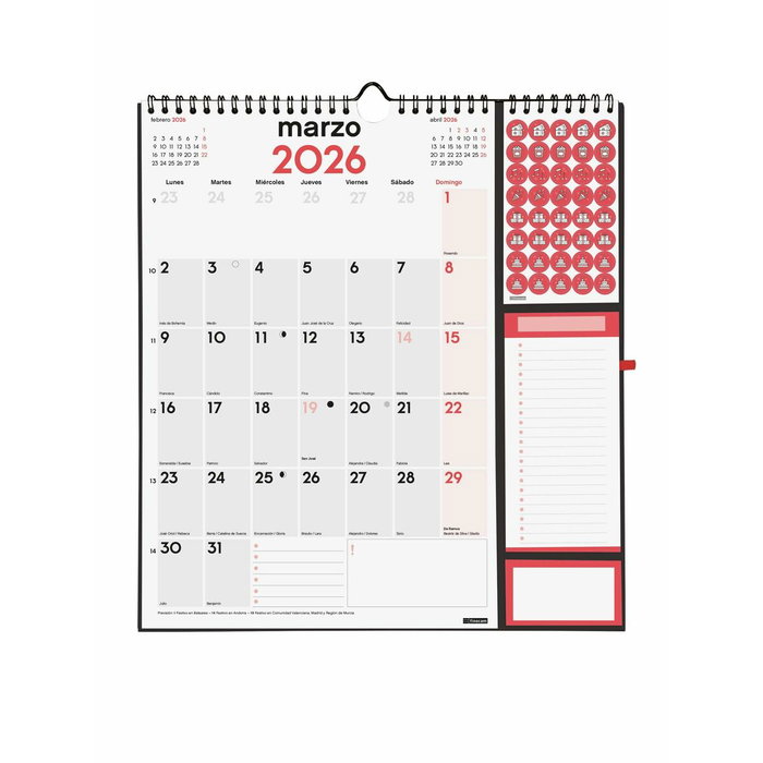 calendrier mural Finocam Plus Papier 2026 21,5 x 32,5 cm calendrier mural Finocam Plus Papier 2026 21,5 x 32,5 cm
