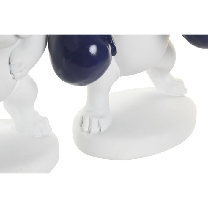 Home ESPRIT Figurine Décorative Chien Blanc Multicouleur (Lot de 3)