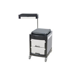 Bifull Carrito Manicura Ania Hands Blanc - Table de manucure roulante avec plateau supérieur, 3 plateaux et 2 tiroirs, coussin et roues silencieuses