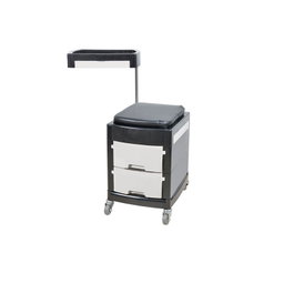 Bifull Carrito Manicura Ania Hands Blanc - Table de manucure roulante avec plateau supérieur, 3 plateaux et 2 tiroirs, coussin et roues silencieuses