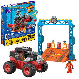 MEGA Construx Hot Wheels Monster Trucks Piste Bone Shaker HKF87 - Jeu de construction avec accessoires - Pour enfants de 5 ans et plus