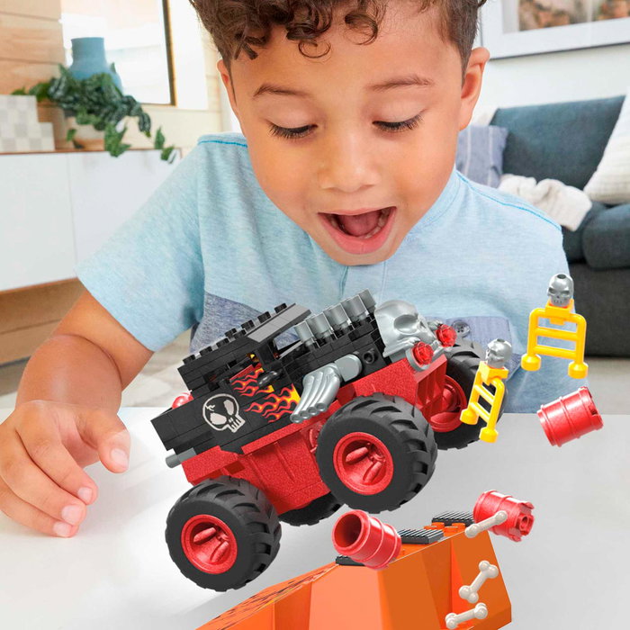 MEGA Construx Hot Wheels Monster Trucks Piste Bone Shaker HKF87 - Jeu de construction avec accessoires - Pour enfants de 5 ans et plus