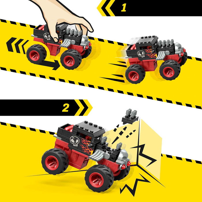 MEGA Construx Hot Wheels Monster Trucks Piste Bone Shaker HKF87 - Jeu de construction avec accessoires - Pour enfants de 5 ans et plus