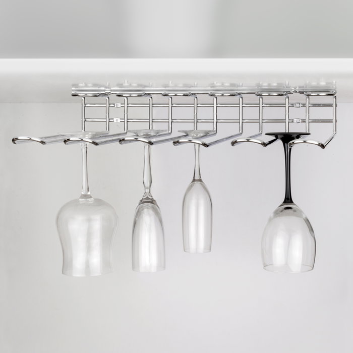 Emuca Porte-verres pour meubles Supra 5 rangées, longueur 320mm, Acier, Chromé Emuca Porte-verres pour meubles Supra 5 rangées, longueur 320mm, Acier, Chromé