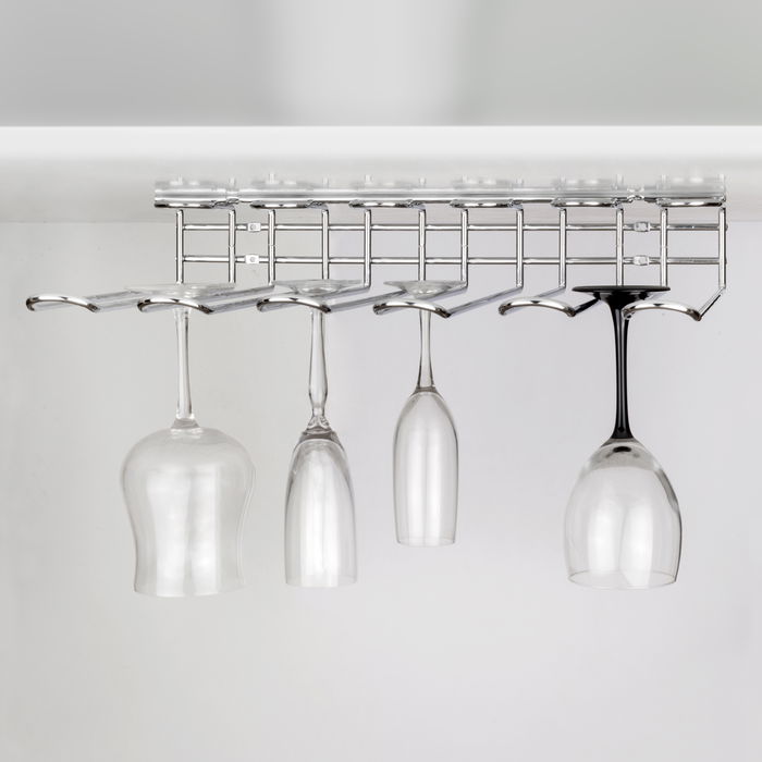 Emuca Porte-verres pour meubles Supra 5 rangées, longueur 320mm, Acier, Chromé Emuca Porte-verres pour meubles Supra 5 rangées, longueur 320mm, Acier, Chromé