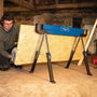 Scheppach MWB600 Lot de 2 Tréteaux de chantier en acier Bleu