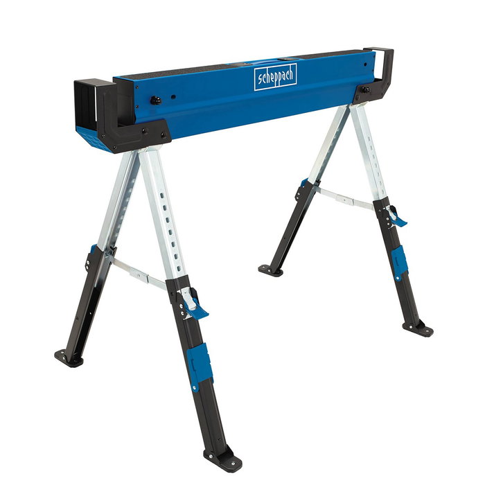 Scheppach MWB600 Lot de 2 Tréteaux de chantier en acier Bleu