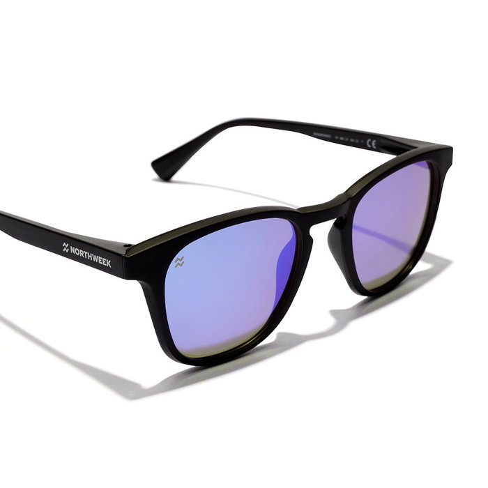 Northweek Lunettes de Soleil Polarisées WALL Noir Unisexe Verres Polarisés UV 400 Monture Nylon
