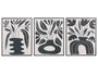 Giftdecor Tableau Toile Cadre Noir Motif Vases Noirs Assortis 40 x 50 x 3 cm (Set de 3)