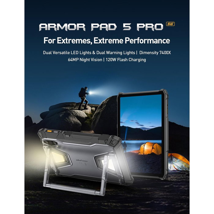 Tablette Ulefone ARMOR PAD 5 PRO 5G 11" MediaTek Dimensity 9000 12 GB RAM 512 GB Noir