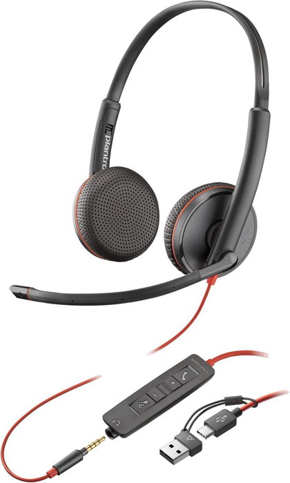 HP 8X229A6 - Casque avec fil arceau pour bureau et centre d'appels avec microphone flexible et connecteur USB Type-C - Noir HP 8X229A6 - Casque avec fil arceau pour bureau et centre d'appels avec microphone flexible et connecteur USB Type-C - Noir