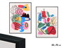Giftdecor Tableau Toile Cadre Noir Multicolore 50 x 70 cm, Tissu, Bois MDF, Plastique (Set de 2)