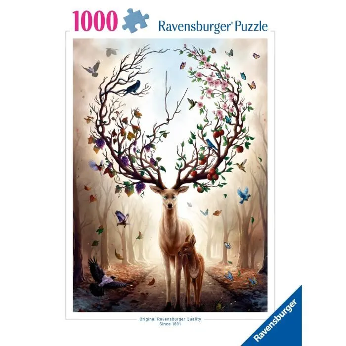 Ravensburger 12000459 - Puzzle 1000 pièces Cerf Majestueux en Forêt - Puzzle Adulte et Enfant Dès 14 Ans - Qualité Supérieure