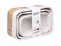 Kipit Lot de 3 Range-paniers en Bambou et Tissu Naturel Rectangulaires 30x20x12 cm (Set de 4)