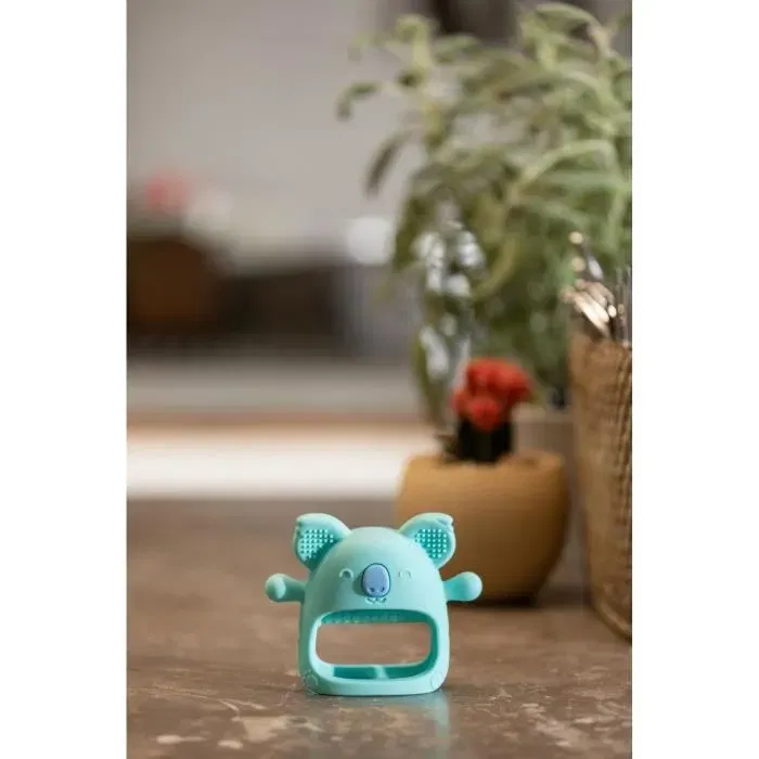 Nuby Gant de dentition bébé en silicone avec motif Koala - Soulage les douleurs des gencives, protection contre la mastication, bleu