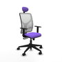 Piqueras y Crespo Chaise de Bureau Motilla Lila et Blanc