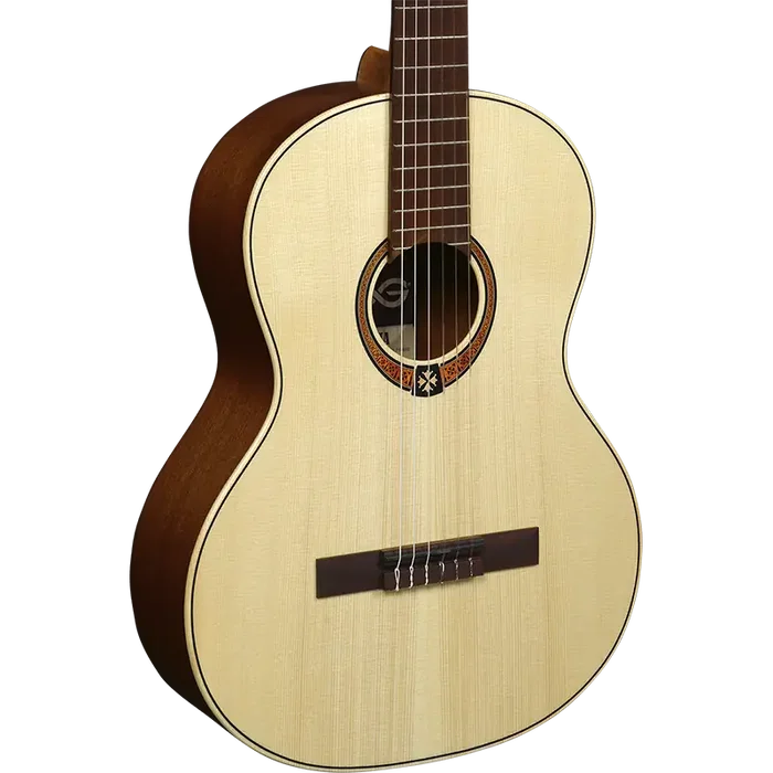 LAG Guitare Classique Occitania 70 4/4 - Table Aboble Engelmann Massif, Fond et Éclisses Acajou