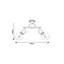 RABALUX Lamar RAB-3987 Spot mural double 2xE27, métal noir mat, puissance max 2x40W, IP20, pour salon ou chambre