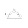 RABALUX Lamar RAB-3987 Spot mural double 2xE27, métal noir mat, puissance max 2x40W, IP20, pour salon ou chambre