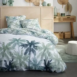 Today - Parure de lit 2 personnes Sunshine 16.6 - 240 x 260 cm - 100% Coton imprimé avec housse de couette et 2 taies d'oreillers - Certification Oeko-Tex