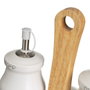 BigBuy Home Ensemble salière et poivrier BERRIES Blanc Rouge Vert Bois Grès 4 Pièces
