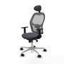 Piqueras y Crespo Chaise de Bureau avec Appui-tête 1D086N1 Gris foncé