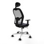 Piqueras y Crespo Chaise de Bureau avec Appui-tête 1D086N1 Gris foncé