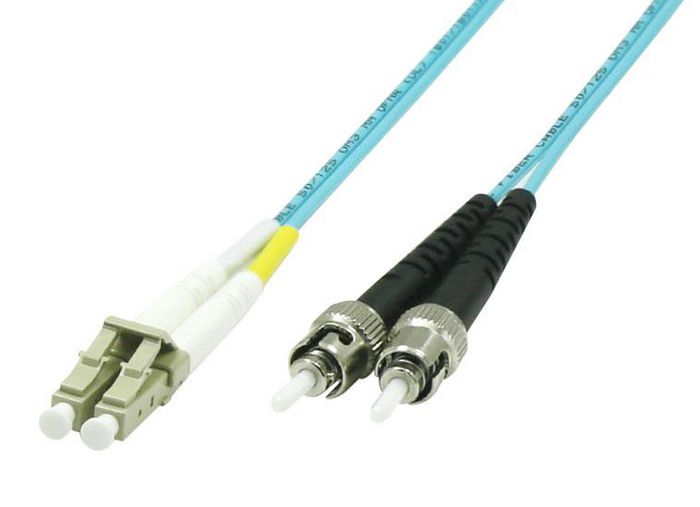 MicroConnect Câble fibre optique multimode OM3 50/125µm Duplex LC/ST Aqua 5m - Raccordement pour connexion 10G/40G/100G Ethernet MicroConnect Câble fibre optique multimode OM3 50/125µm Duplex LC/ST Aqua 5m - Raccordement pour connexion 10G/40G/100G Ethernet