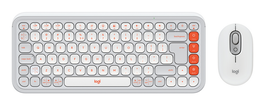 Logitech 920-013141 Kit Souris et Clavier Combo Pop Icon Sans Fil Bluetooth - Couleur Blanc