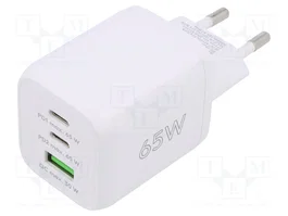 GOOBAY Chargeur USB 65W blanc avec technologie GaN