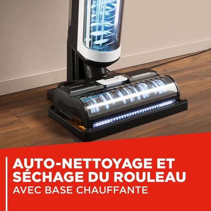Polti RollySteam WD10 - Aspirateur laveur à vapeur filaire, brosse rotative avec LED, fonction auto-nettoyage et séchage automatique