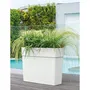 Deroma Muret haut LIKE R - Bac à fleurs extérieur 78x29,5 cm (H65 cm) - 118 litres - Blanc - Résistant au gel et aux UV - Matière recyclée et recyclable