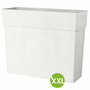 Deroma Muret haut LIKE R - Bac à fleurs extérieur 78x29,5 cm (H65 cm) - 118 litres - Blanc - Résistant au gel et aux UV - Matière recyclée et recyclable