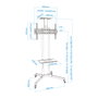 Tooq Support Sol TV 37-70 Pouces, Inclinable +10/-10°, Plateau DVD et Caméra, Roulettes avec Blocage, Noir, VESA 200×200 à 600×400