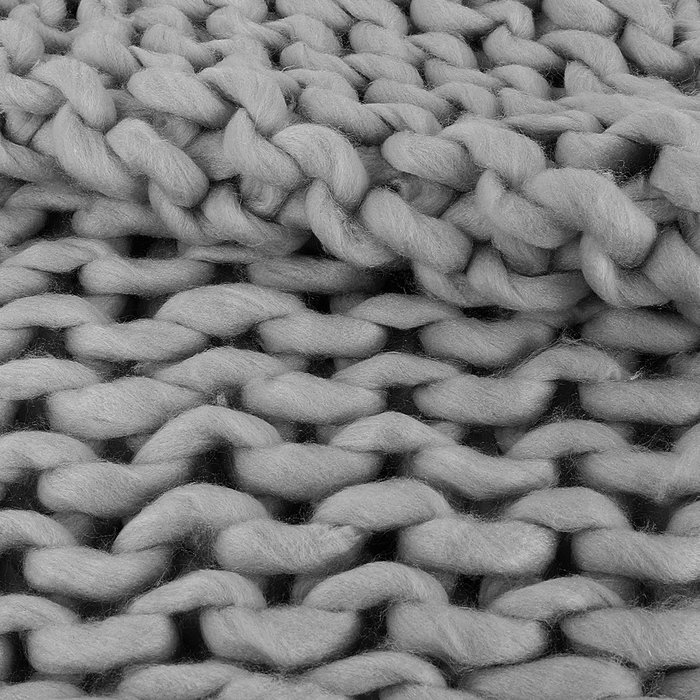 Home Deco Factory Couverture en maille épaisse grise