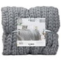 Home Deco Factory Couverture en maille épaisse grise