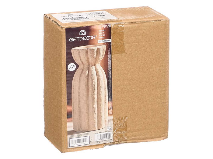GIFTDECOR Vase Sahara Rayures Larges Terre Moyen GIFTDECOR Vase Sahara Rayures Larges Terre Moyen