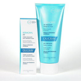 Ducray Coffret Keracnyl Anti-Points Noirs : Gel Nettoyant 30ml + Crème Désincrustante 40ml