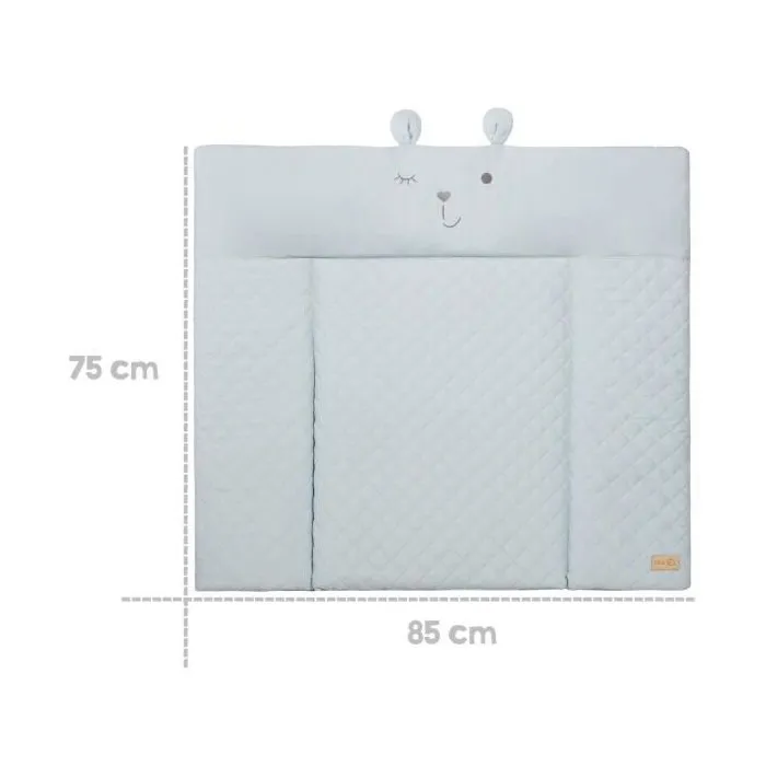 Roba - Matelas à langer Style - Visage d'ours Benny - 85 x 75 cm - Bleu clair - Doux et imperméable