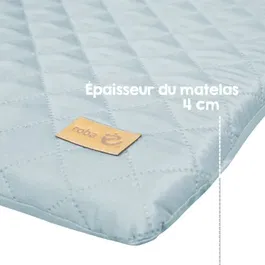 Roba - Matelas à langer Style - Visage d'ours Benny - 85 x 75 cm - Bleu clair - Doux et imperméable