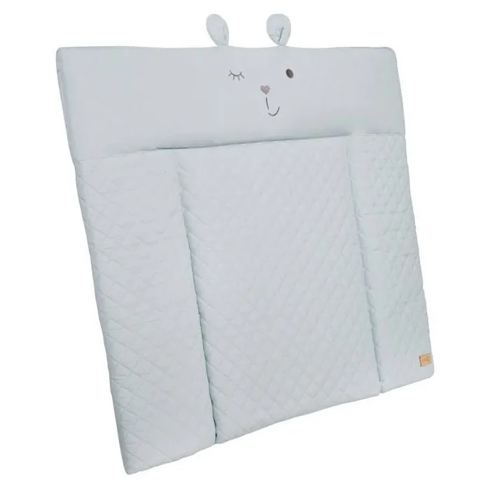 Roba - Matelas à langer Style - Visage d'ours Benny - 85 x 75 cm - Bleu clair - Doux et imperméable