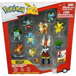 JAZWARES - Lot de 10 Figurines Battle Ready Pokémon - Taille 5 à 11 cm