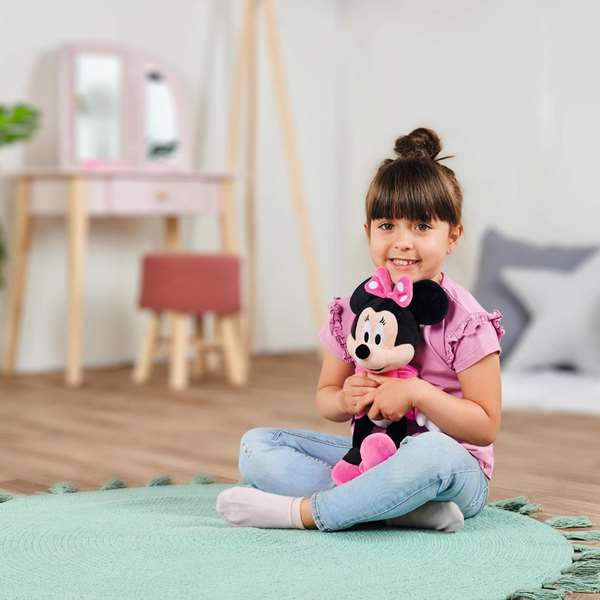 Smoby Peluche Minnie - Peluche en Textil Rose de 35 cm, Jouet pour Nourrisson (0 mois), Langue Emballage et Instructions : Espagnol et Portugais