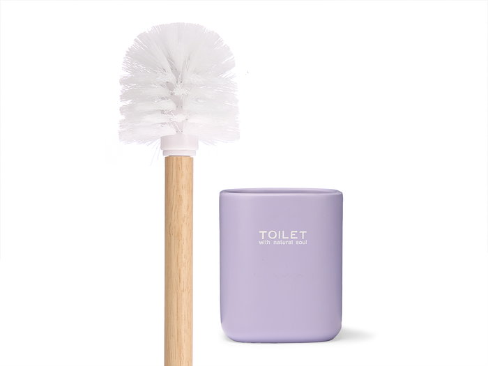 Berilo Escobillero Lisse Lila 9 x 37 x 9 cm Plastique Bois (Set de 6)